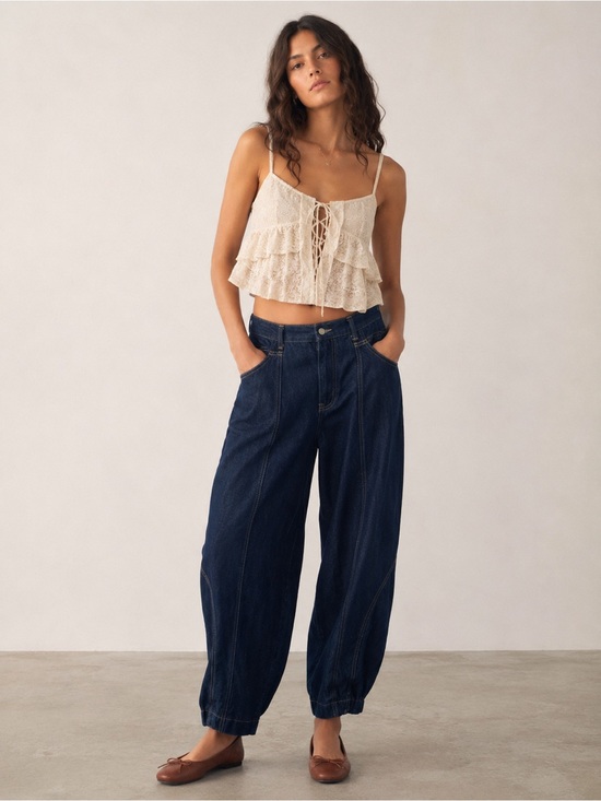 Q2 Denim - Q2 Barrel Leg Jeans Dark Wash Medium